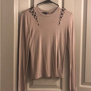 Long sleeve Express shirt with open shoulders! 💜